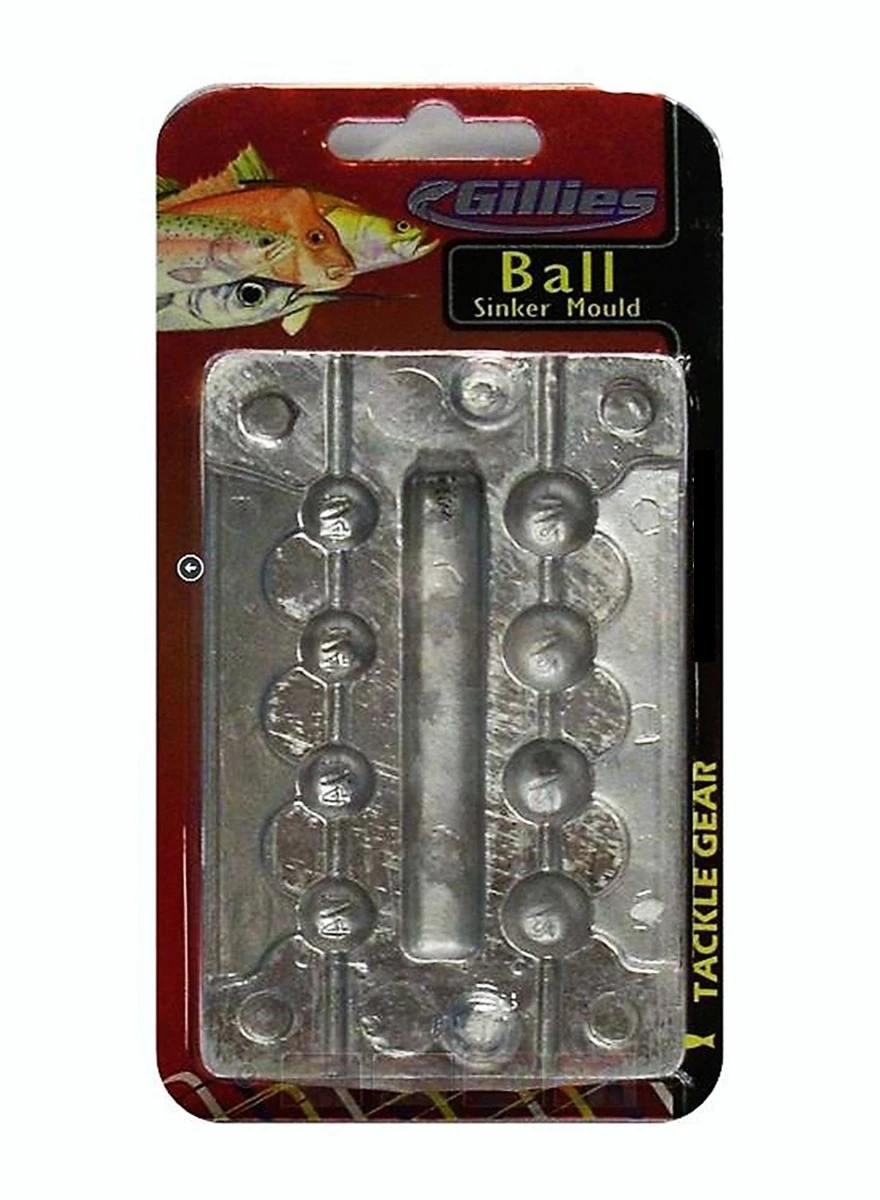 Sinker Moulds Gillies Small Ball Sinker Mould Combo - Makes 8 Ball Sinkers At A Time 1 Sinker Moulds Gillies Small Ball Sinker Mould Combo - Makes 8 Ball Sinkers At A Time