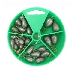 27 Gillies Bass Casting Sinkers In Convenient Dial Pack - Assorted Sizes And Weights