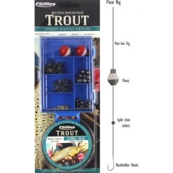 Assorted Tackle Packs Gillies Trout Tackle Pack - 100 Piece Assorted Tackle Kit With 6lb Fishing Line -Terminal Tackle Sales 2022 28SPT 2