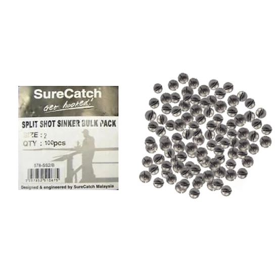 Hooked Online Hooked Online 100 X Size 2 Split Shot Fishing Sinkers 2 Hooked Online Hooked Online 100 X Size 2 Split Shot Fishing Sinkers - Image 2