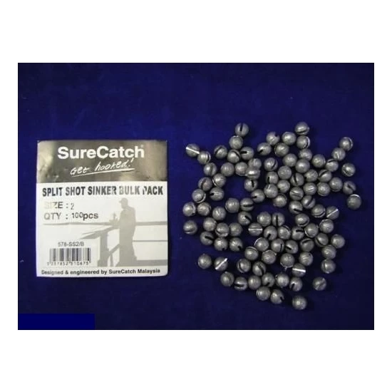 Hooked Online Hooked Online 100 X Size 2 Split Shot Fishing Sinkers 7 Hooked Online Hooked Online 100 X Size 2 Split Shot Fishing Sinkers - Image 7