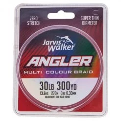 300yd Spool Of 30lb Jarvis Walker Angler Multi Colour Braided Fishing Line