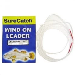 1 Packet Of Surecatch Dacron Sleeved 1.5m Wind On Leader - Mono Fishing Leader
