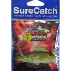 Surecatch Whiting Rig With Size 4 Chemically Sharpened Hooks And Lumo Beads