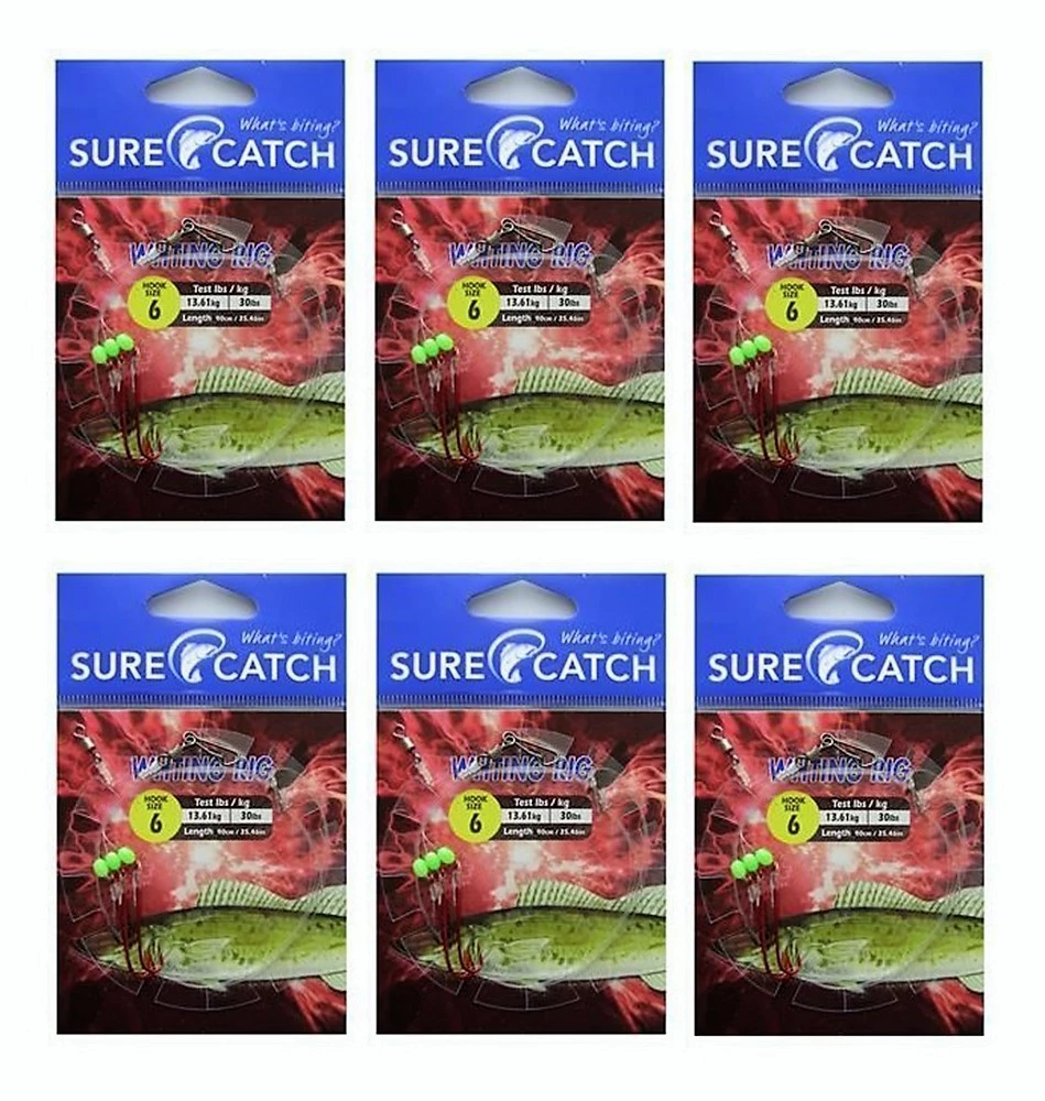 6 Packets Of Surecatch Whiting Rigs With Size 6 Chemically Sharpened Hooks 1 6 Packets Of Surecatch Whiting Rigs With Size 6 Chemically Sharpened Hooks