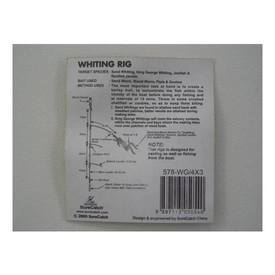 6 Packets Of Surecatch Whiting Rigs With Size 8 Chemically Sharpened Hooks 7 6 Packets Of Surecatch Whiting Rigs With Size 8 Chemically Sharpened Hooks - Image 7