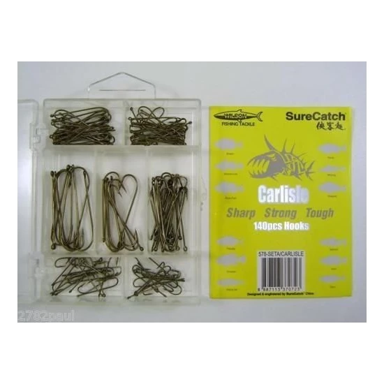 Surecatch 140 Piece Assorted Carlisle Fishing Hook Pack In Tackle Box 8 Surecatch 140 Piece Assorted Carlisle Fishing Hook Pack In Tackle Box - Image 8