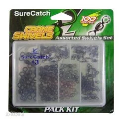 100 X Surecatch Assorted Black Crane Swivels In Fishing Tackle Box -Terminal Tackle Sales 2022 308asbc 7