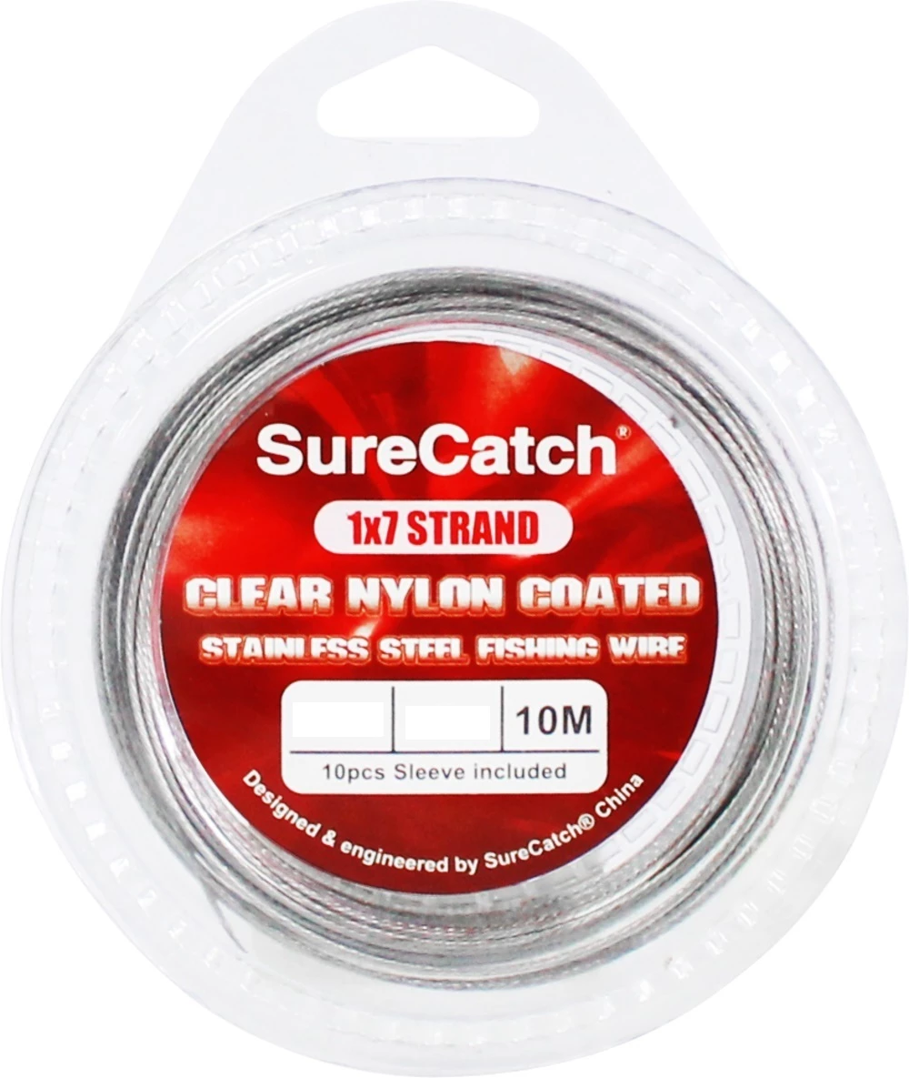 Surecatch Wire 10m Coil Of Surecatch Clear Nylon Coated Stainless Steel Fishing Wire 1 Surecatch Wire 10m Coil Of Surecatch Clear Nylon Coated Stainless Steel Fishing Wire