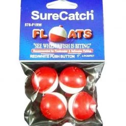 Surecatch Surecatch 4 X 1 Inch Red And White Push Button Fishing Floats