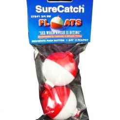 Surecatch Surecatch 2 X 1 3/4 Inch Red And White Push Button Fishing Floats