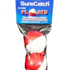 Surecatch Surecatch 2 X 2 Inch Red And White Push Button Fishing Floats