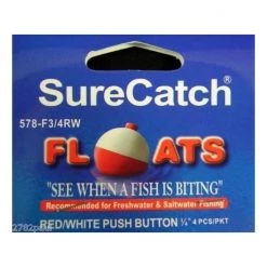 Surecatch Surecatch 4 X 3/4 Inch Red And White Push Button Fishing Floats 11 Surecatch Surecatch 4 X 3/4 Inch Red And White Push Button Fishing Floats -Terminal Tackle Sales 2022 309bf34 3