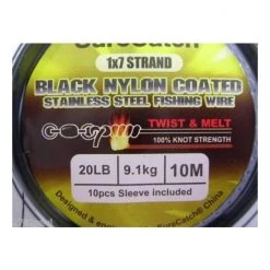 Surecatch Twist & Melt S/S Fishing Wire 10m Of Twist & Melt Stainless Steel Black Nylon Coated Fishing Wire 8 Surecatch Twist & Melt S/S Fishing Wire 10m Of Twist & Melt Stainless Steel Black Nylon Coated Fishing Wire -Terminal Tackle Sales 2022 309wb1020 2