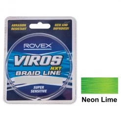 300yd Spool Of 20lb Rovex Viros NXT Braided Fishing Line-Neon Lime Fishing Braid