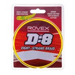 150yd Spool Of Rovex D:8 Hi Vis Yellow Braided Fishing Line - 8 Strand Braid