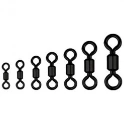 Rolling Swivels 10 Pack Of Asari Black Rolling Fishing Swivels