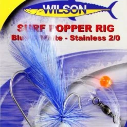 Surecatch Wilson Rigs Wilson Blue And White Surf Popper Rig With Size 2/0 Stainless Steel Hook