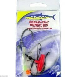 Wilson Breakaway Gummy Rig 2 X 2/0 Deep V - With Breakaway Sinker/Line 60lb -Terminal Tackle Sales 2022 331rbgr2 0 9