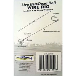 Wilson Live Bait/Dead Bait Wire Rig - #2 Treble & Hoodlum - 69lb Wire Trace -Terminal Tackle Sales 2022 331rlbdbwr2 7