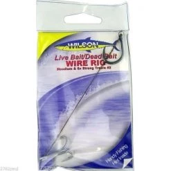 Wilson Live Bait/Dead Bait Wire Rig - #2 Treble & Hoodlum - 69lb Wire Trace -Terminal Tackle Sales 2022 331rlbdbwr2 9
