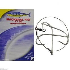 Mackeral Rigs Wilson Mackerel Fishing Rig 3x8/0 Hook-Setup - 90lb Multi Strand Wire -Terminal Tackle Sales 2022 331rmr8 0 9