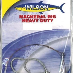 Mackeral Rigs Wilson Heavy Duty Mackerel Fishing Rig 3x6/0 Hook-Set Up-69lb Single Strand Wire