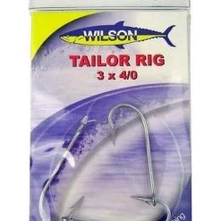 Wilson Tailor Fishing Rig 3x4/0 Hook-Setup - 40lb Clear Mono Leader