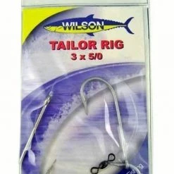 Wilson Tailor Fishing Rig 3x5/0 Hook-Setup - 40lb Clear Mono Leader