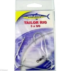 Wilson Tailor Fishing Rig 3x5/0 Hook-Setup - 40lb Clear Mono Leader -Terminal Tackle Sales 2022 331rtr5 0 8