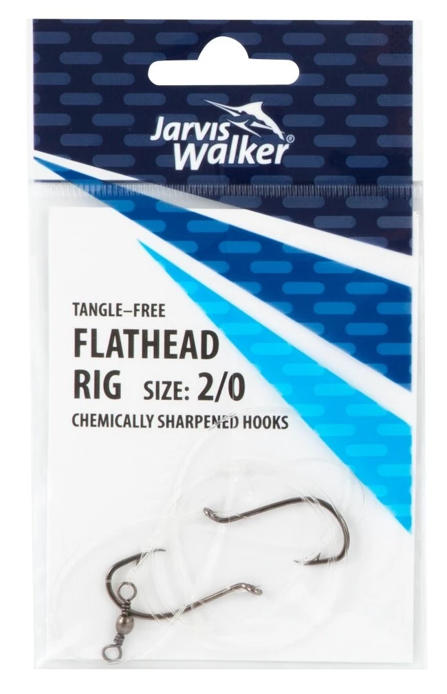 Jarvis Walker Rigs Jarvis Walker Size 2/0 Tangle Free Flathead Rig With Chemically Sharpened Hooks 1 Jarvis Walker Rigs Jarvis Walker Size 2/0 Tangle Free Flathead Rig With Chemically Sharpened Hooks