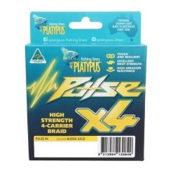 150m Spool Of Platypus Pulse X4 Braided Fishing Line -Aussie Gold Coloured Braid -Terminal Tackle Sales 2022 3931006 2