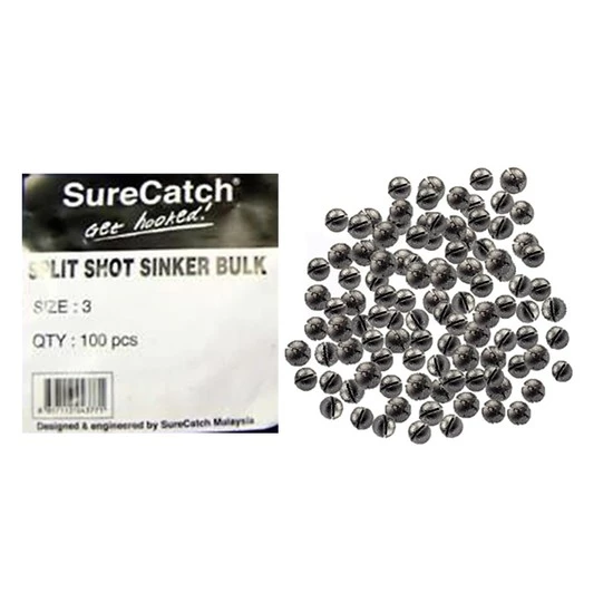 Hooked Online Hooked Online 100 X Size 3 Split Shot Fishing Sinkers 2 Hooked Online Hooked Online 100 X Size 3 Split Shot Fishing Sinkers - Image 2