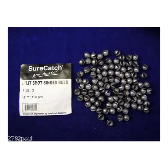 Hooked Online Hooked Online 100 X Size 3 Split Shot Fishing Sinkers 7 Hooked Online Hooked Online 100 X Size 3 Split Shot Fishing Sinkers - Image 7