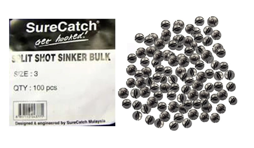 Hooked Online Hooked Online 100 X Size 3 Split Shot Fishing Sinkers 1 Hooked Online Hooked Online 100 X Size 3 Split Shot Fishing Sinkers