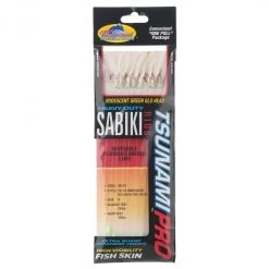 Bait Jigs Size 8 Tsunami 8 Red Hook Sabiki Rig With Iridescent Glo Head Flash And Beads