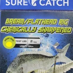 Surecatch Rigs Surecatch Pre-Tied Bream/Flathead Fishing Rig With Chemically Sharpened Hook