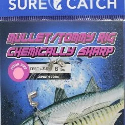 Surecatch Rigs Surecatch Pre-Tied Mullet Rig With Chemically Sharpened Fishing Hooks