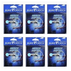 Surecatch Rigs 6 Pack Of Surecatch Pre-Tied Heavy Surf Rigs With Chemically Sharpened Hooks