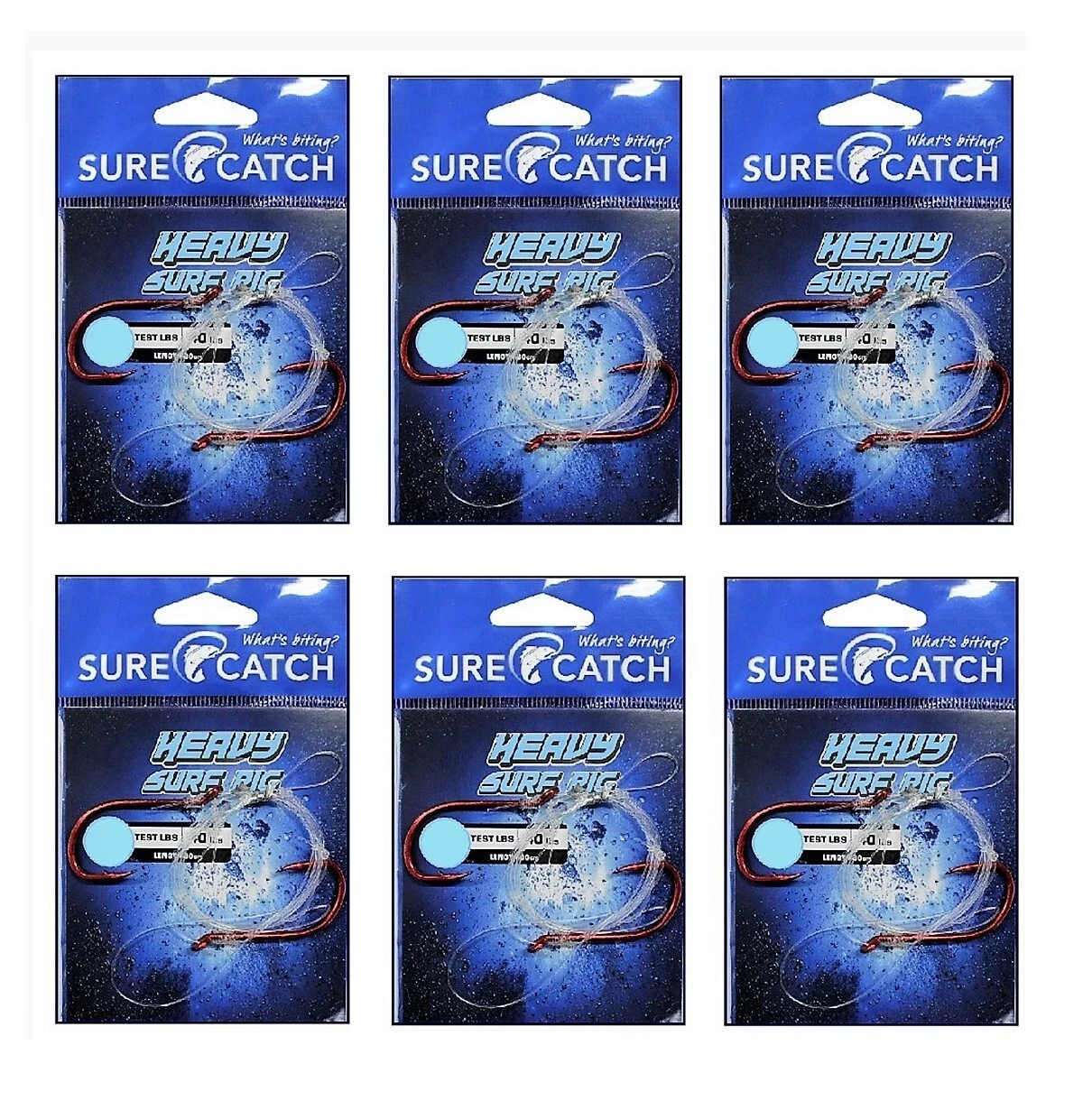 Surecatch Rigs 6 Pack Of Surecatch Pre-Tied Heavy Surf Rigs With Chemically Sharpened Hooks 1 Surecatch Rigs 6 Pack Of Surecatch Pre-Tied Heavy Surf Rigs With Chemically Sharpened Hooks
