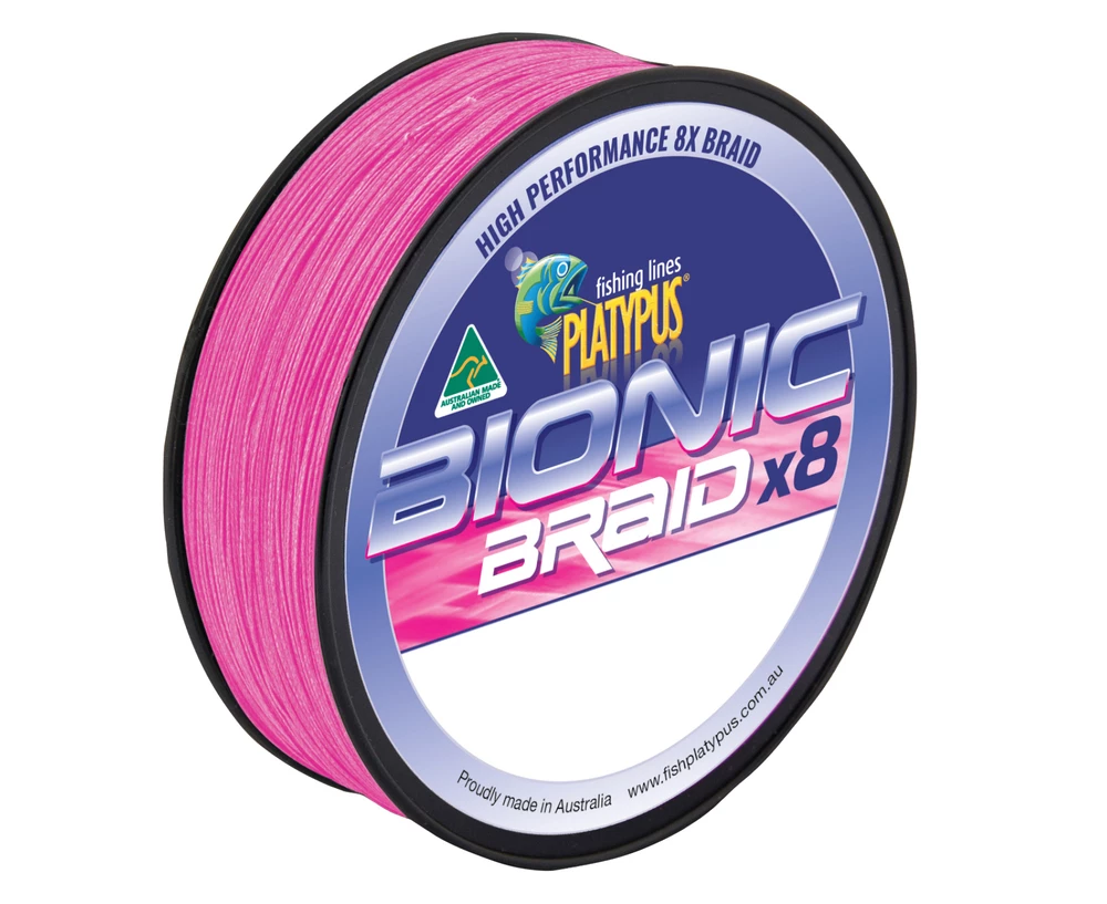 150yd Spool Of Pink Platypus Bionic Braided Fishing Line - Fishing Braid 1 150yd Spool Of Pink Platypus Bionic Braided Fishing Line - Fishing Braid