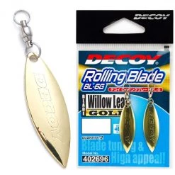 Spinners And Spinner Baits 2 Pack Of Gold Decoy Rolling Blades - BL-6G Willow Leaf Lure Attractor Blades