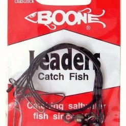 Deluxe Coastlock Snap & Crane 3 Pack Of Boone Black Nylon Coated Stainless Steel Fishing Wire Leaders