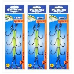 Gillies Rigs 3 Packs Of Gillies Ganged Fishing Hook Rigs - Rigged With Nylon Coated Wire