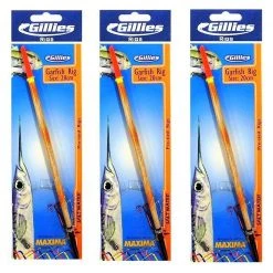 Gillies Rigs 3 X Gillies 20cm Pre-Tied Garfish Rigs With Size 10 Chemically Sharpened Hooks