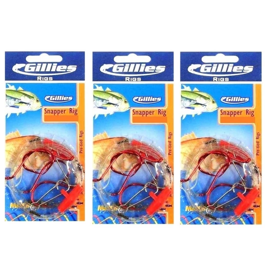 Gillies Rigs 3 Packs Of Gillies Snapper Rigs With Sliding Stinger Hook & Running Sinker Clip 3 Gillies Rigs 3 Packs Of Gillies Snapper Rigs With Sliding Stinger Hook & Running Sinker Clip - Image 3