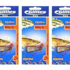 Gillies Rigs 3 Packets Of Gillies Pre-Tied Whiting Rigs With Chemically Sharpened Fishing Hooks