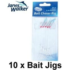 10 X Jarvis Walker Size 8 Bait Chaser Rigs - 5 Hook Bait Jigs - Bait Rigs -Terminal Tackle Sales 2022 Jw Baitchaser Rigx10 3
