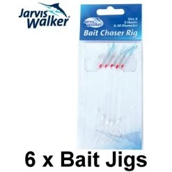 6 X Jarvis Walker Size 8 Bait Chaser Rigs - 5 Hook Bait Jigs - Bait Rigs -Terminal Tackle Sales 2022 Jw Baitchaser Rigx6 3