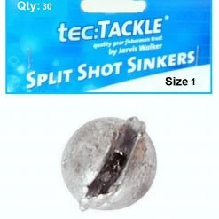 30 X Jarvis Walker 1 Split Shot Sinkers - Pre Packed 1 Split Shot Fishing Sinkers